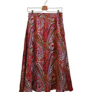 Catherine Malandrino Long A-Line Paisley Skirt
